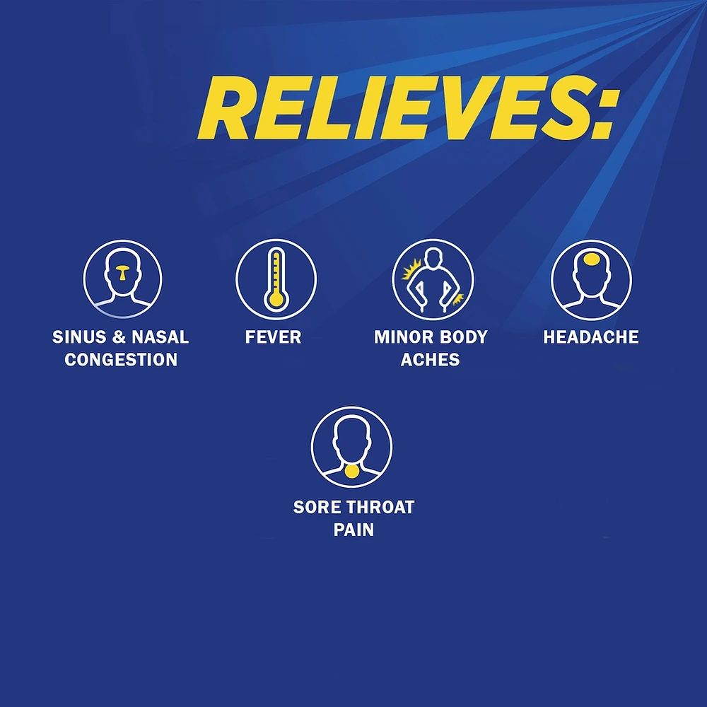 NeoCitran Cold & Congestion Hot Liquid Medication Non-Drowsy Extra Strength Lemon 10 pack