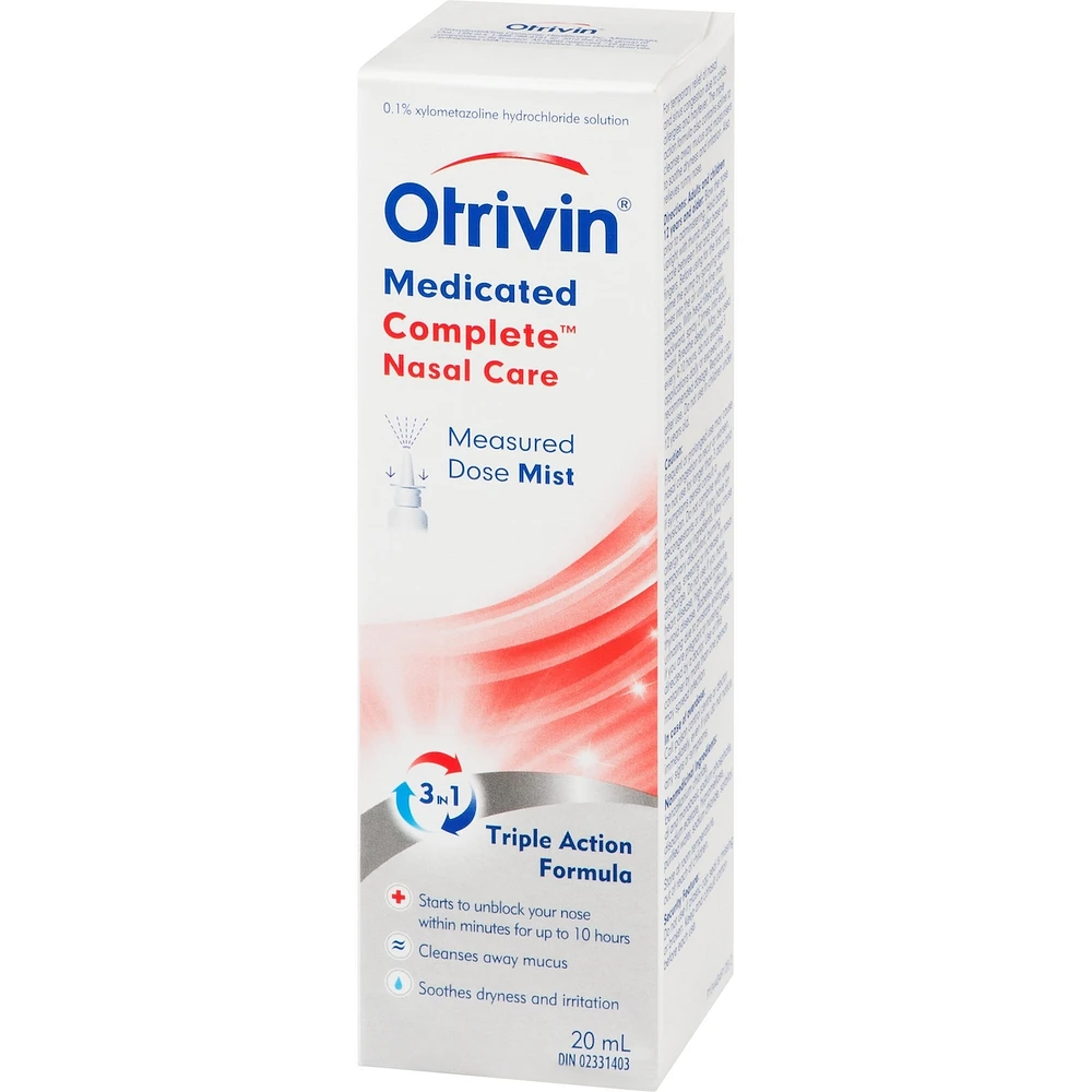 Otrivin Medicated Saline Nasal Care Decongestant Spray Measured dose Mist 20ml