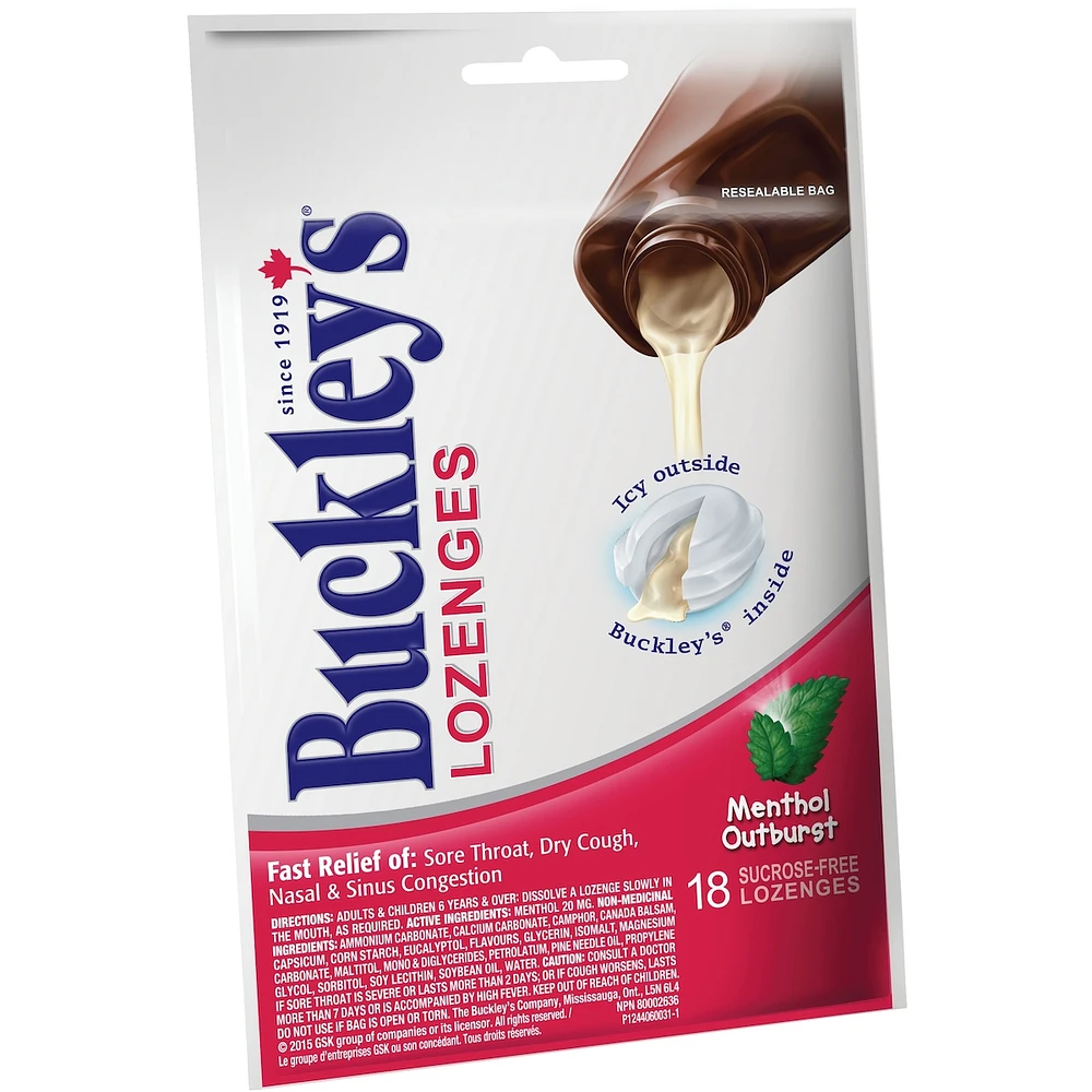 Buckley's® Cough Lozenges Menthol Outburst 18 Lozenges Mint