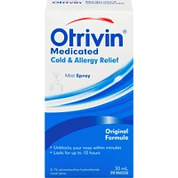 Otrivin Medicated Cold & Allergy Relief Original Nasal Decongestant Mist Spray 30ml