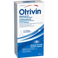 Otrivin Medicated Cold & Allergy Relief Original Nasal Decongestant Mist Spray 30ml