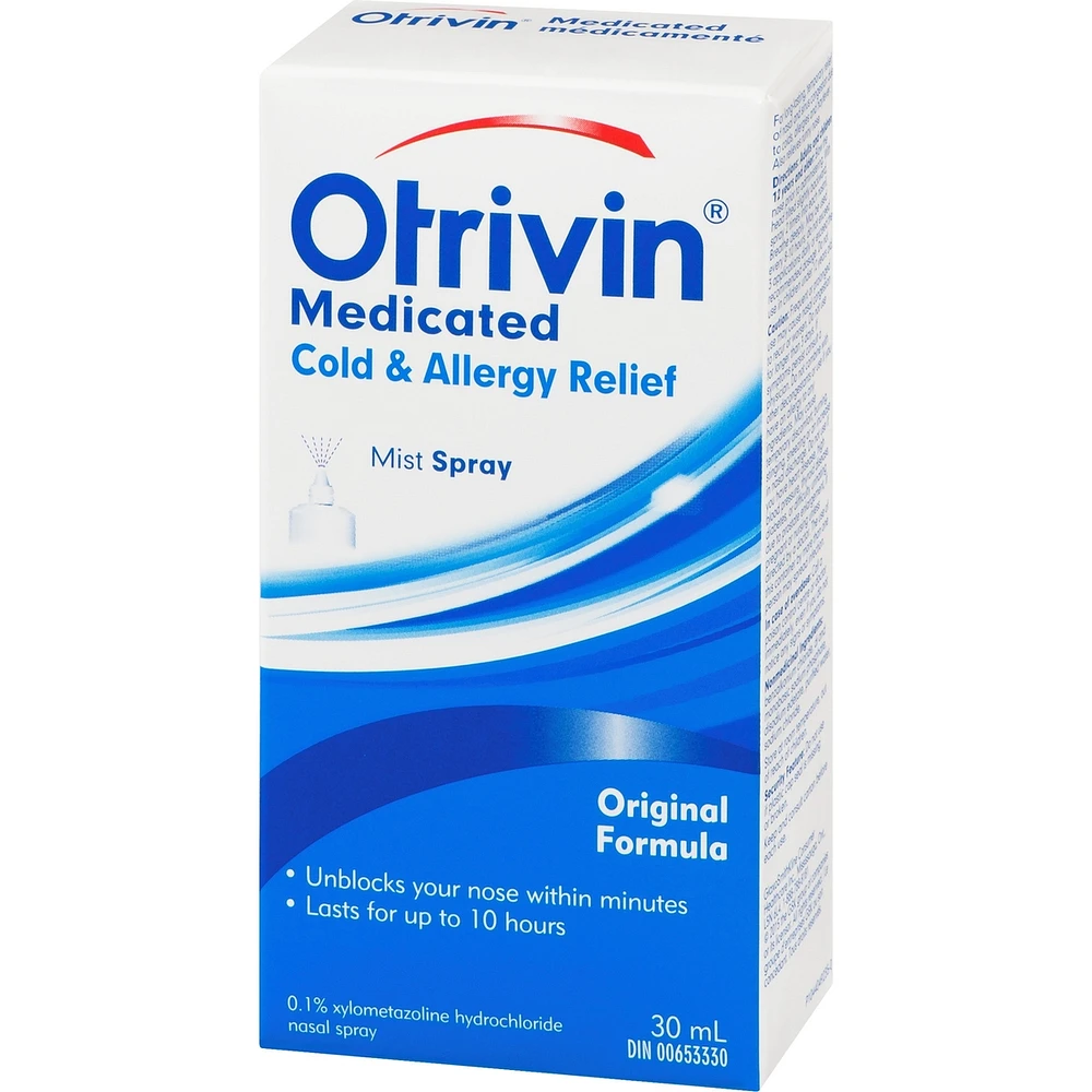 Otrivin Medicated Cold & Allergy Relief Original Nasal Decongestant Mist Spray 30ml