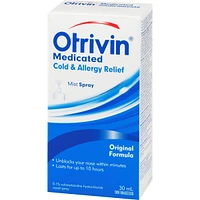 Otrivin Medicated Cold & Allergy Relief Original Nasal Decongestant Mist Spray 30ml