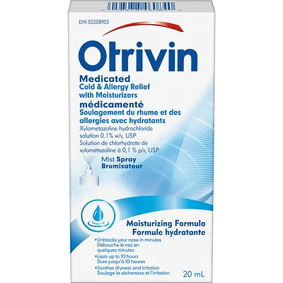 Otrivin Medicated Cold & Allergy Relief W/Moisturizers Spray