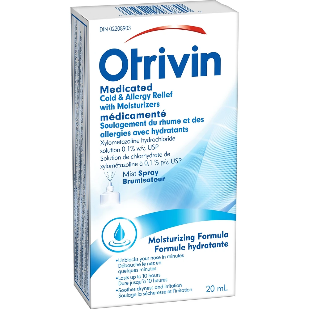 Otrivin Medicated Cold & Allergy Relief W/Moisturizers Spray