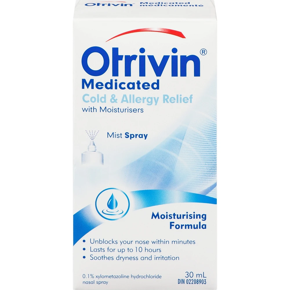OTRIVIN Soulagement due rhume et des allergies avec hydrants. Vaporisateur