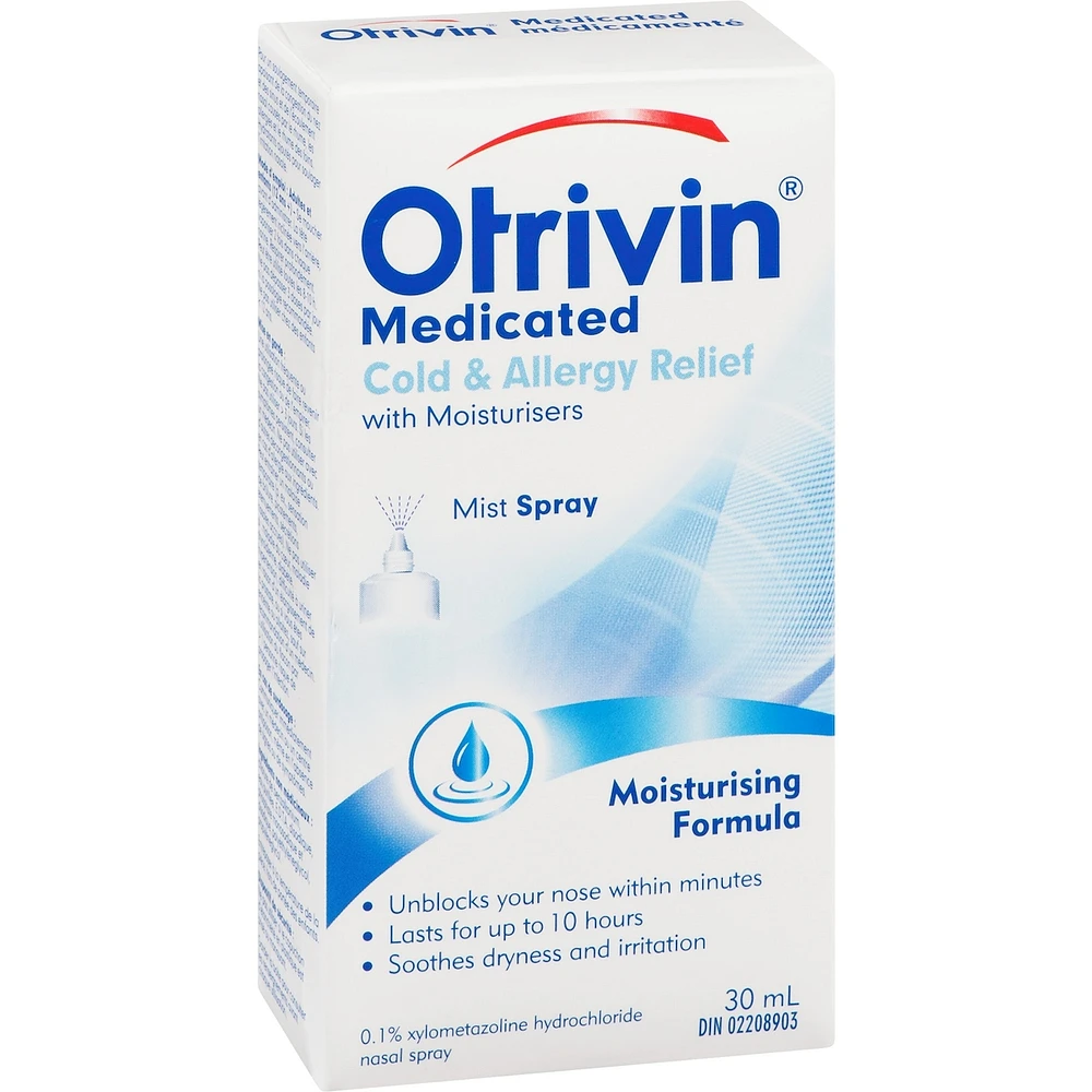 OTRIVIN Soulagement due rhume et des allergies avec hydrants.  Vaporisateur