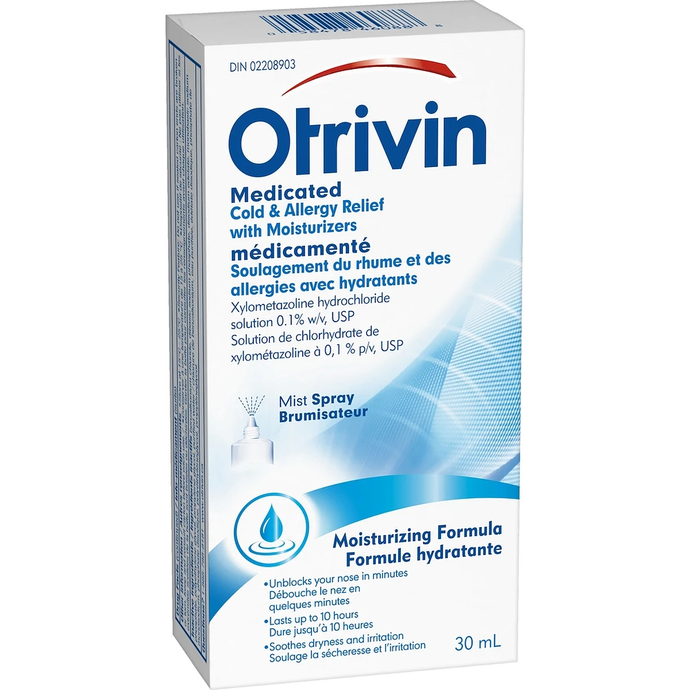 OTRIVIN Soulagement due rhume et des allergies avec hydrants.  Vaporisateur