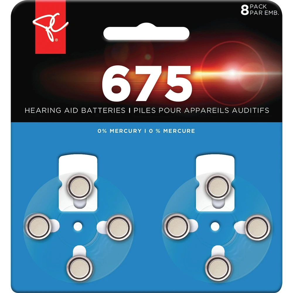 Size 675 Hearing Aid Batteries 8-Pack