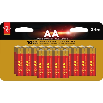 Paquet de 24 piles alcalines AA longue durée