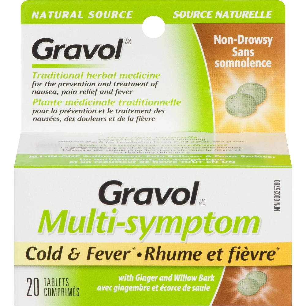 Ginger Multi-Symptom Cold and Fever Tablets with Willowbark