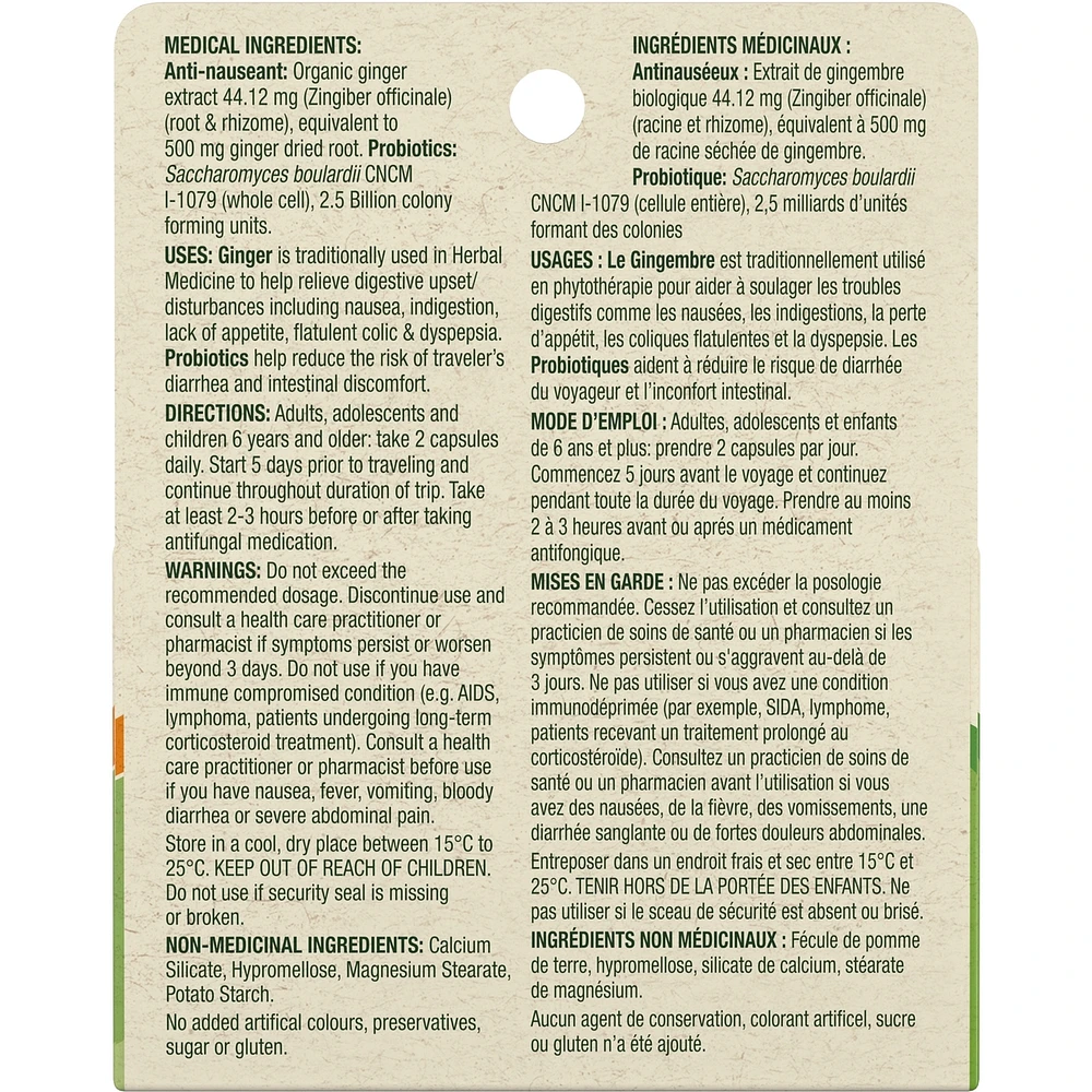 Gravol Ginger Traveler's Shield Probiotic