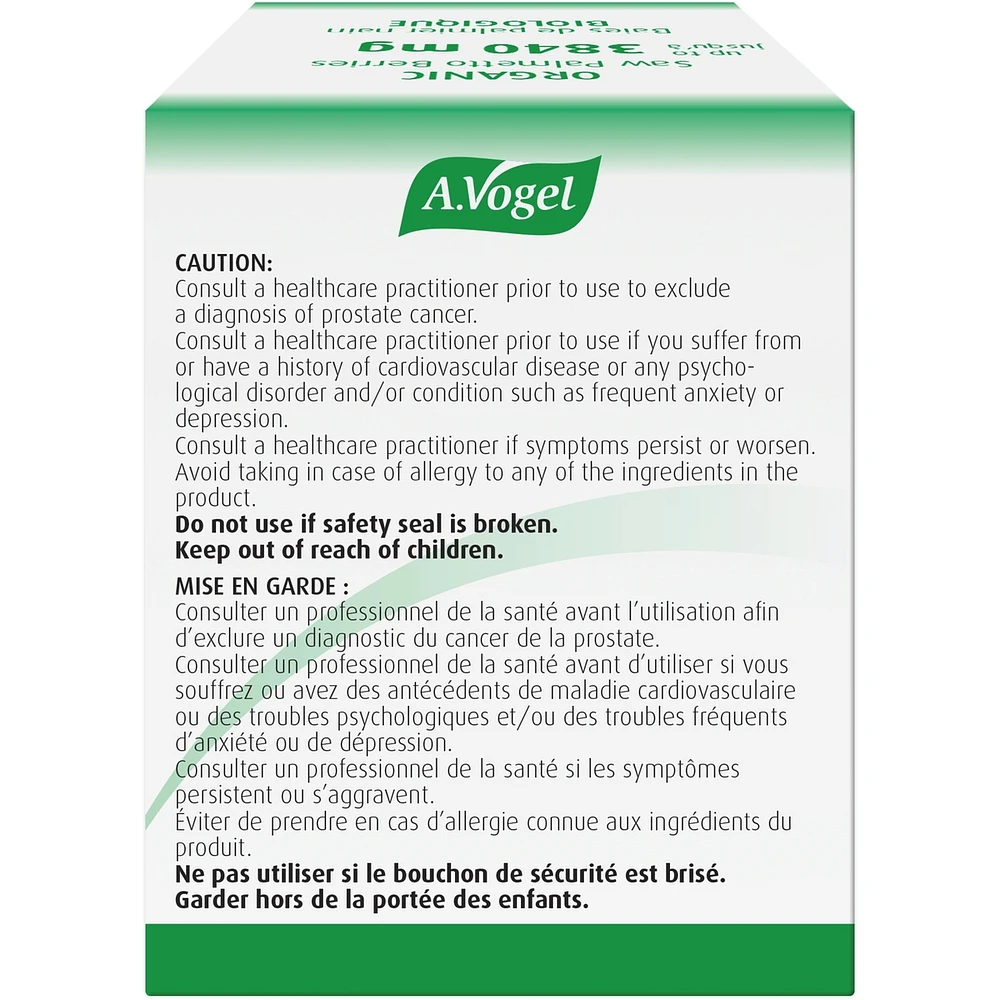 Prostate 1 - Saw Palmetto for enlarged prostate