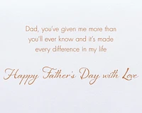 Papyrus Fathers Day Card for Dad (Made Every Difference In My Life)