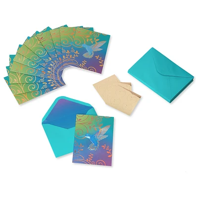 Cartes sans texte Papyrus avec enveloppes, Colibri (12 pièces)