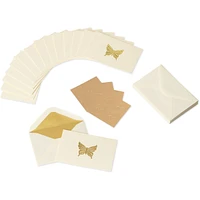 Papyrus Blank Cards with Envelopes, Gold Butterfly