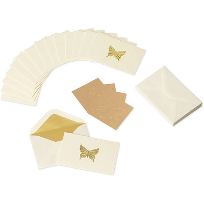 Papyrus Blank Cards with Envelopes, Gold Butterfly