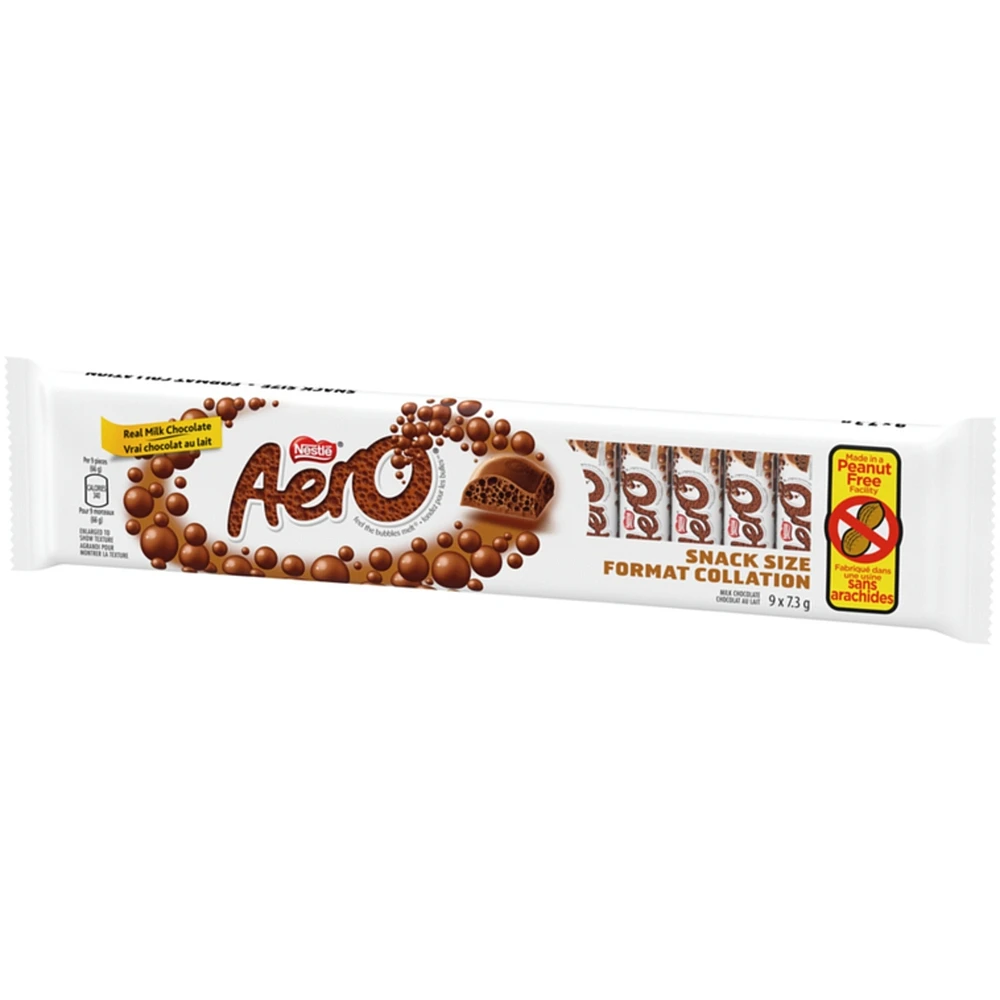 Aero Mini-Barres de Chocolat au Lait, Emballage de 9