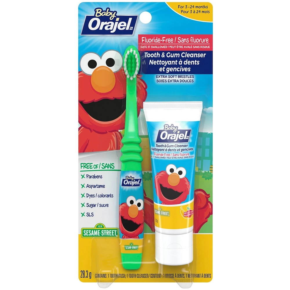 Elmo Fluoride-Free Tooth and Gum Cleanser with Toothbrush