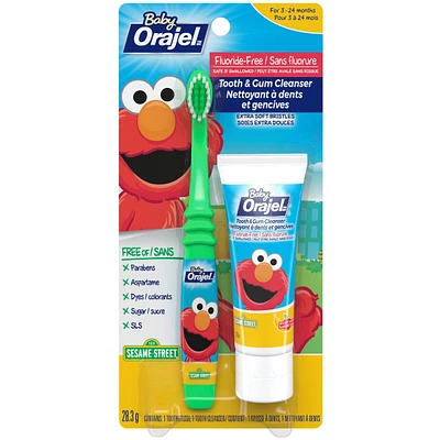 Elmo Fluoride-Free Tooth and Gum Cleanser with Toothbrush