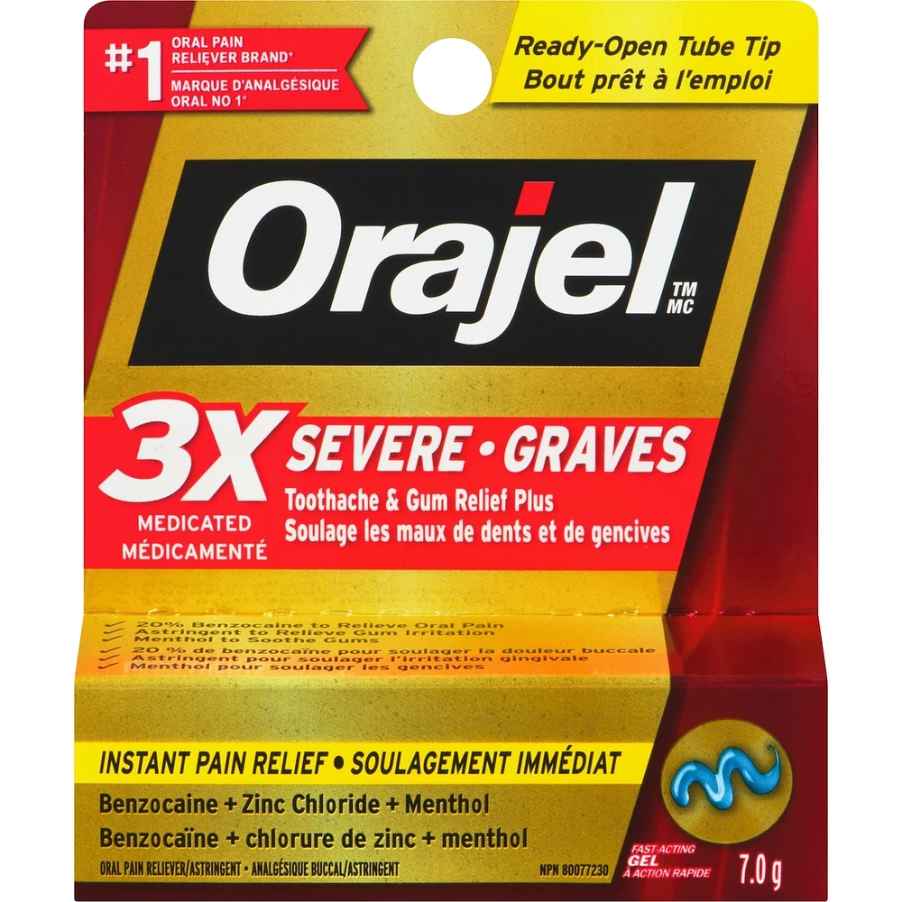 3X Severe Toothache and Gum Relief Gel