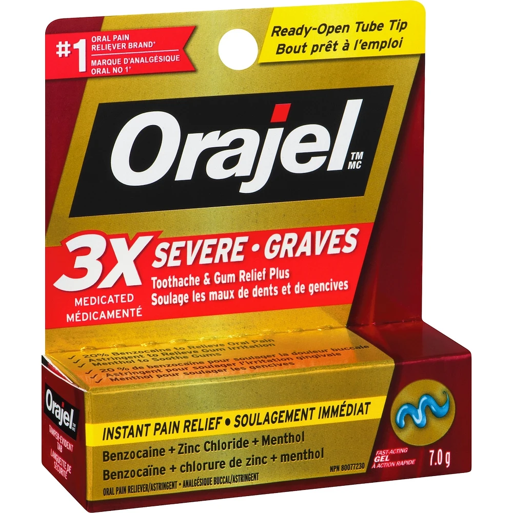 3X Severe Toothache and Gum Relief Gel