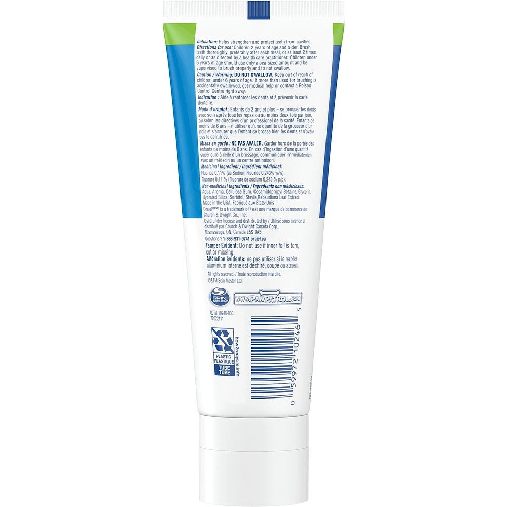 Orajel Kids Paw Patrol Anti-Cavity Fluoride Toothpaste