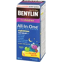Childrens' All-In-One Cold & Fever, Night Liquid, Apple