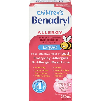 Médicament contre les allergies pour enfants, gomme à bulles