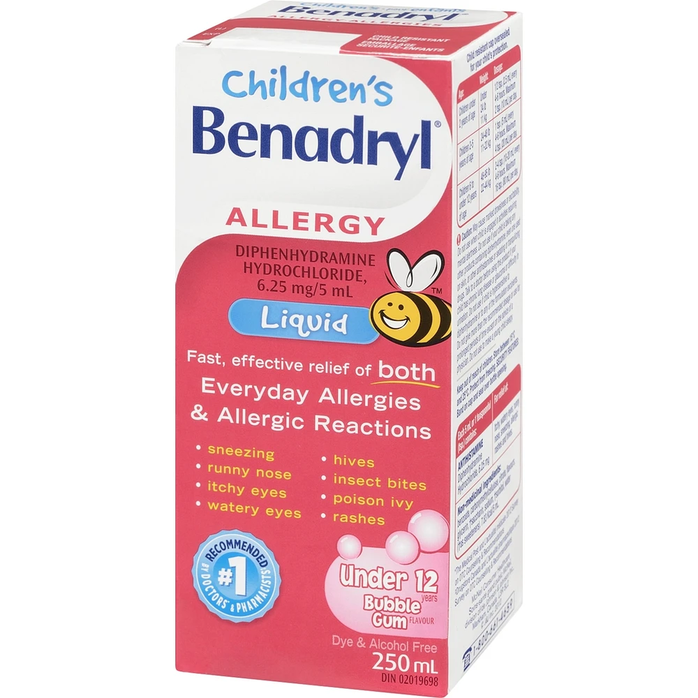 Médicament contre les allergies pour enfants, gomme à bulles