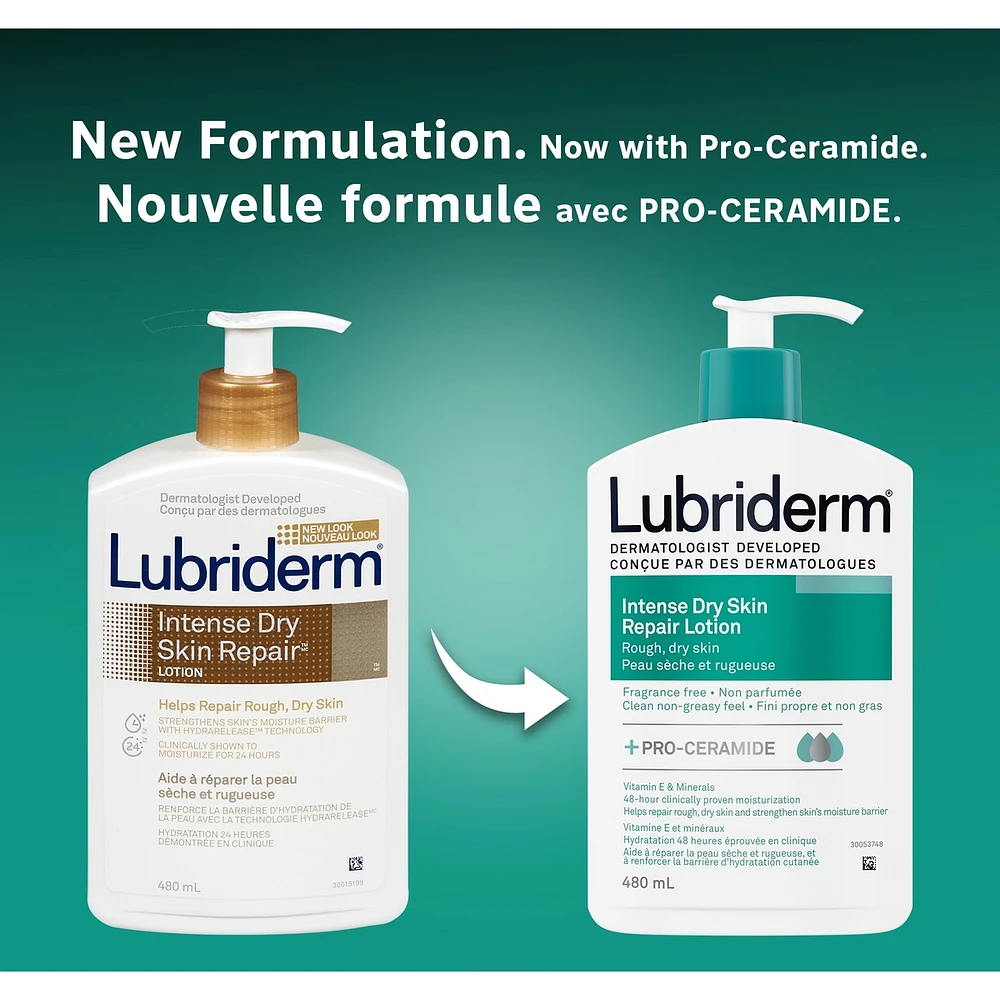 Intense Dry Skin Repair Lotion, Vitamin E, Minerals, Pro-ceramide, Dry Skin Moisturizer, Hypoallergenic, Fragrance Free