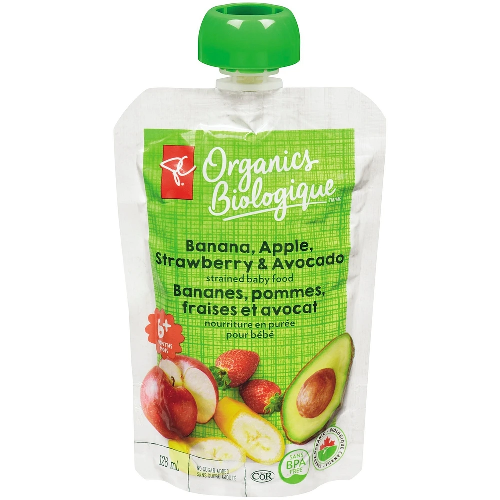 Banana Apple Strawberry Avocado Strained Baby Food