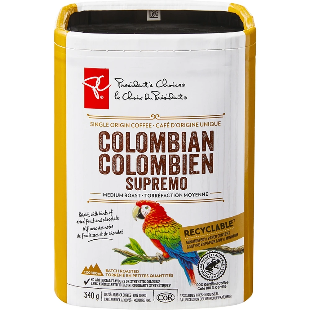 PC® Colombian Supremo Single Origin Medium Roast Fine Grind Coffee