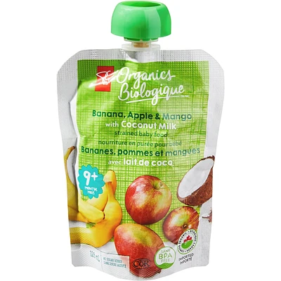 Banana, Apple & Mango with Coconut Milk Strained Baby Food