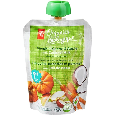 Pumpkin, Carrot & Apple with Coconut Milk Strained Baby Food