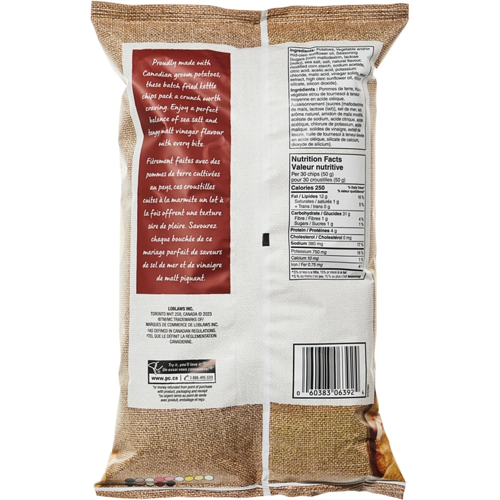 Kettle Cooked Sea Salt and Malt Vinegar Flavour Chips