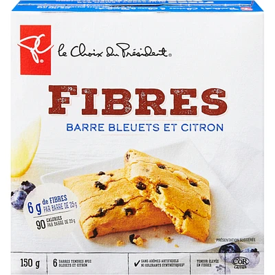 Barres Fibres bleuet et citron