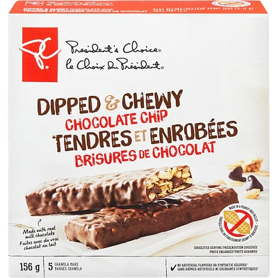 Dipped & Chewy Chocolate Chip Granola Bars