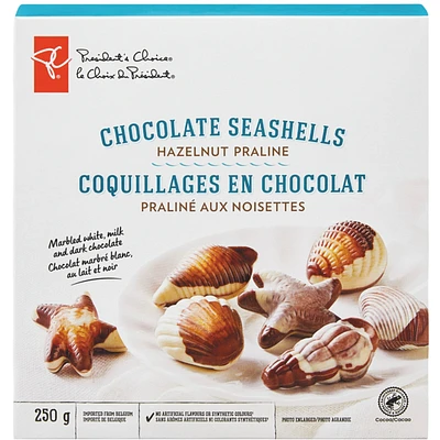Coquillages en chocolat noisettes pralinées