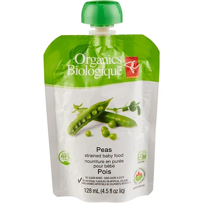Strained Baby Food  Peas