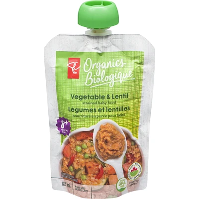 Strained Baby Food  Vegetable & Lentil