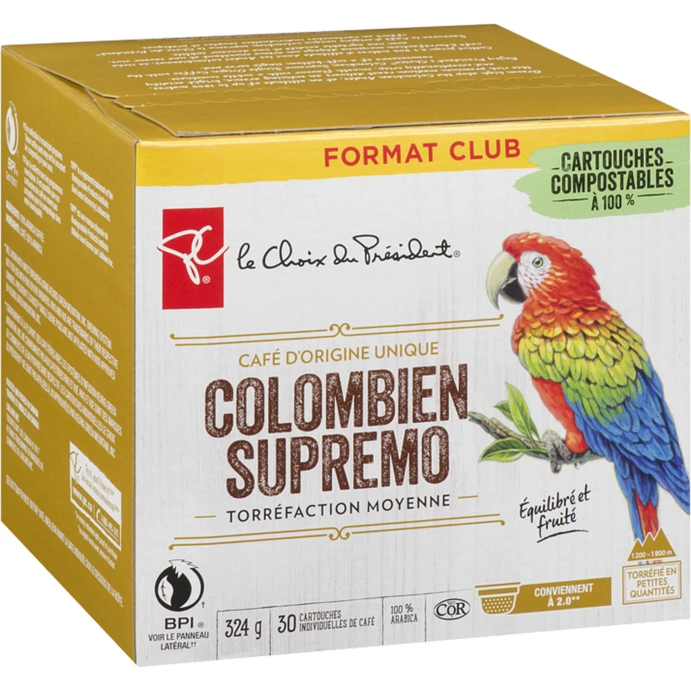 Single Origin Coffee Colombian Supremo Medium Roast Club Size