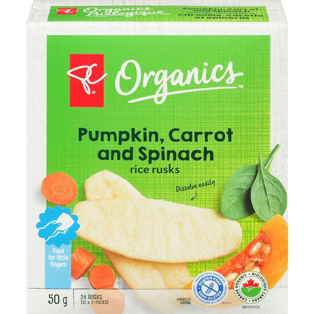 Rice Rusks Pumpkin, Carrot, Spinach
