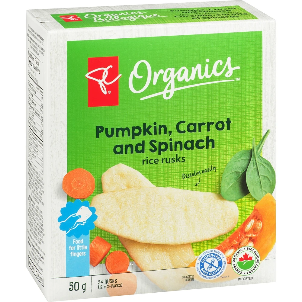 Rice Rusks Pumpkin, Carrot, Spinach