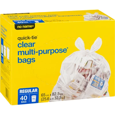 Quick-Tie Regular Multi-purpose Clear Bags