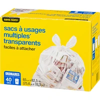 Quick-Tie Regular Multi-purpose Clear Bags