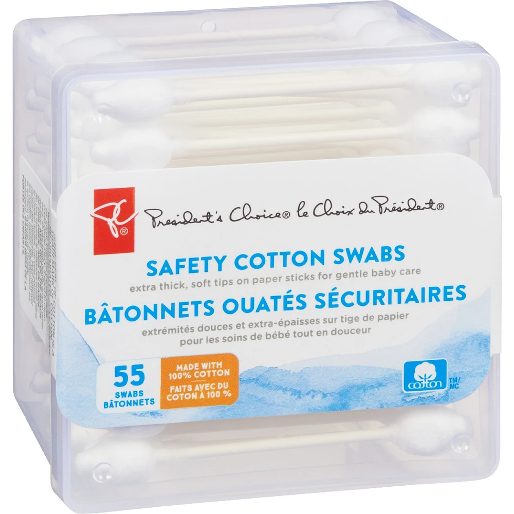 President's Choice Safety Cotton Swabs - 55 count