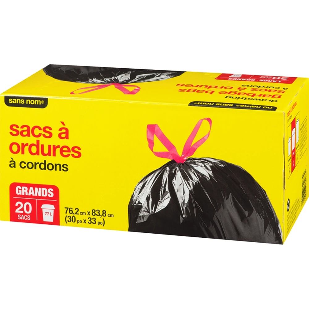 Garbage Bags Drawstring Large 77 L
