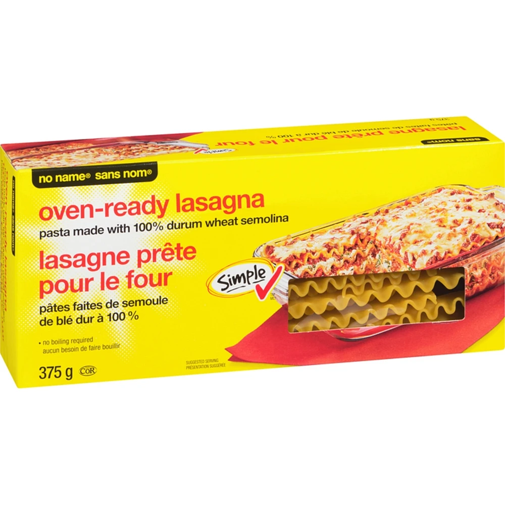 Oven-ready Lasagna Pasta