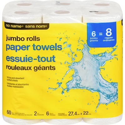Jumbo Paper Towels, 6 Rolls